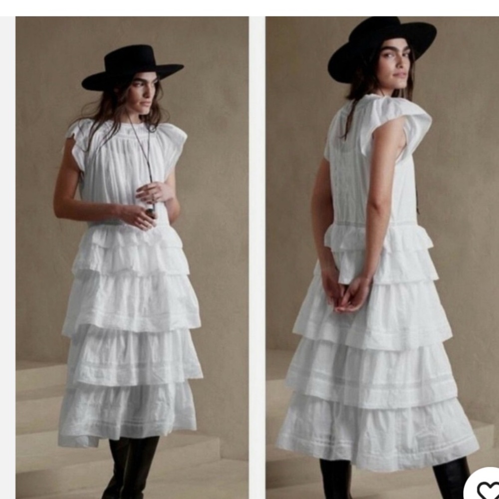 Elegant White Tiered Dress-see details